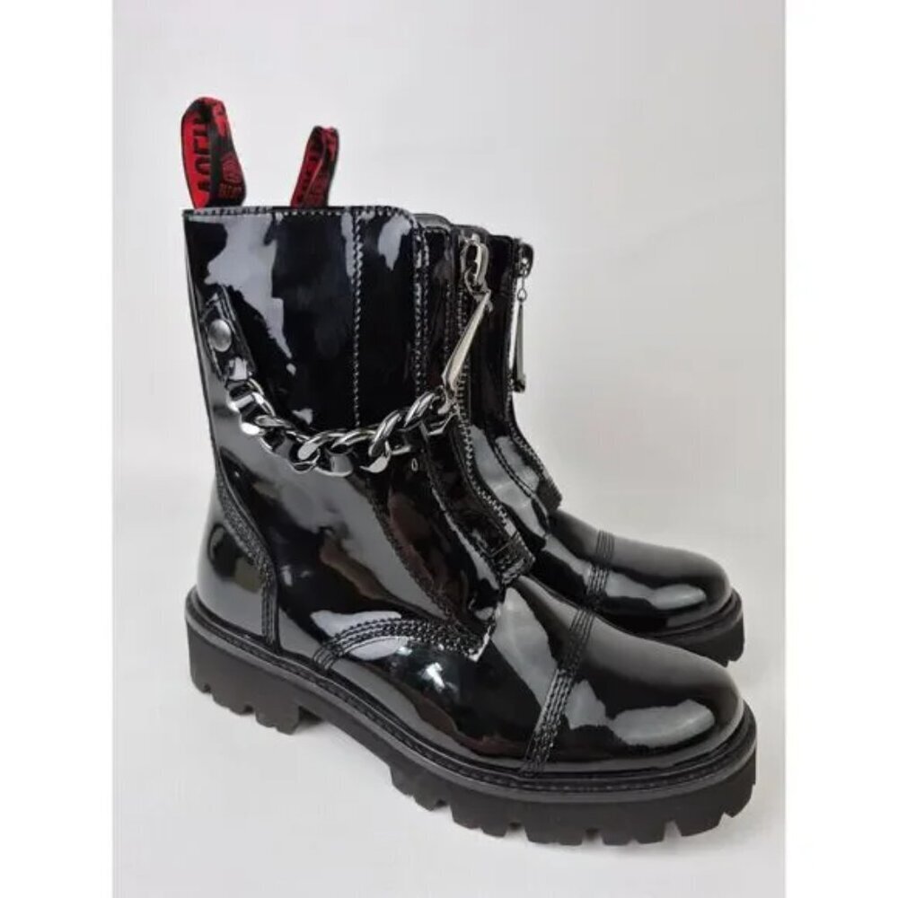Zadig & Voltaire Joe Patent Leather Biker Boots EU37/US6